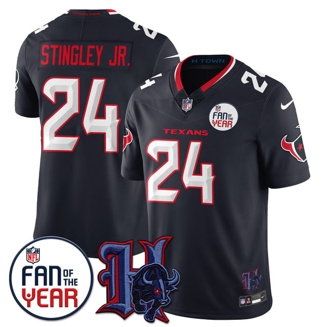 Men's Houston Texans Fan Of The Year Jersey navy #24 Derek Stingley Jr.