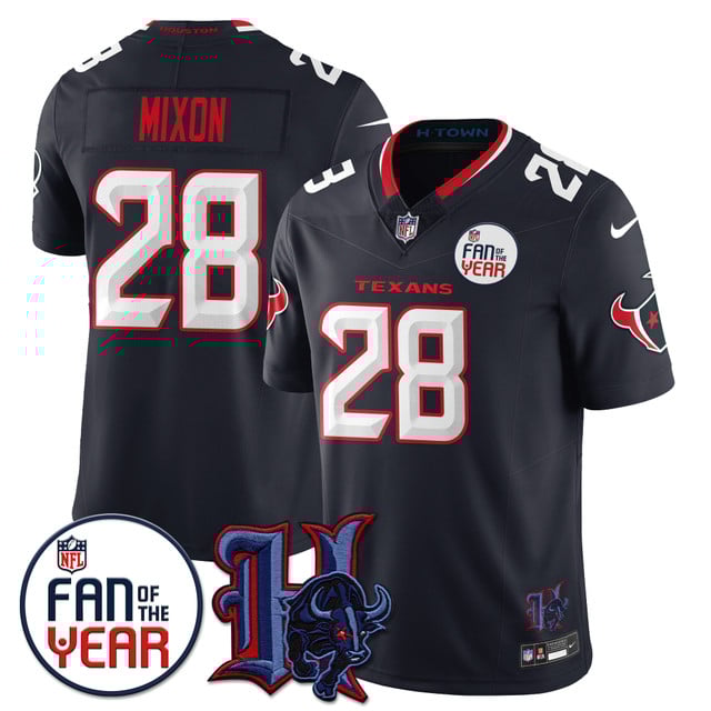 Men's Houston Texans Fan Of The Year Jersey navy #28 Joe Mixon