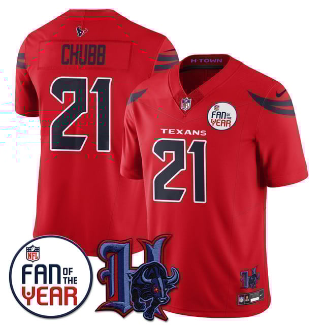 Men's Houston Texans Fan Of The Year Jersey red #21 Nick Chubb