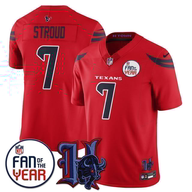 Men's Houston Texans Fan Of The Year Jersey red #7 CJ. Stroud