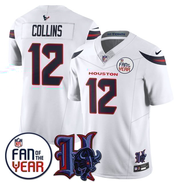 Men's Houston Texans Fan Of The Year Jersey white #12 Nico Collins