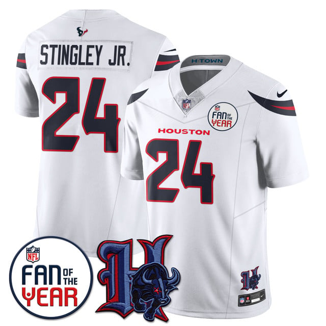 Men's Houston Texans Fan Of The Year Jersey white #24 Derek Stingley Jr.