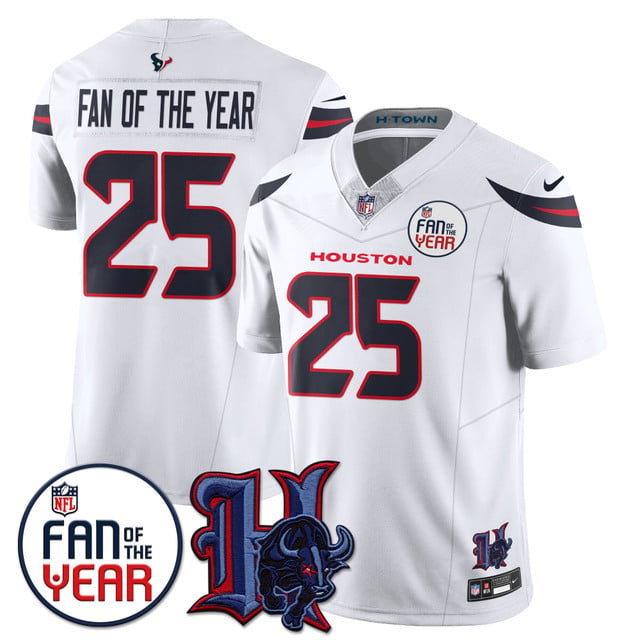 Men's Houston Texans Fan Of The Year Jersey white #25 Fan Of The Year