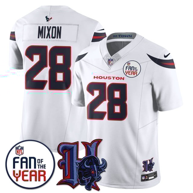Men's Houston Texans Fan Of The Year Jersey white #28 Joe Mixon