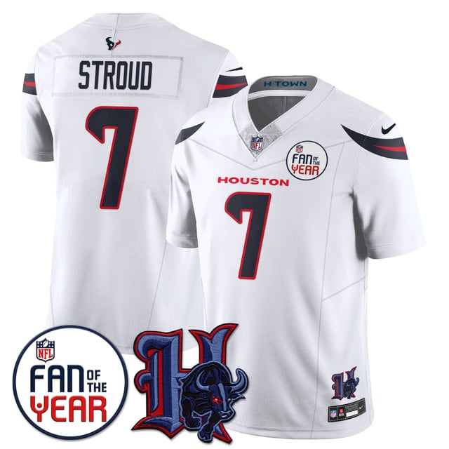 Men's Houston Texans Fan Of The Year Jersey white #7 CJ. Stroud
