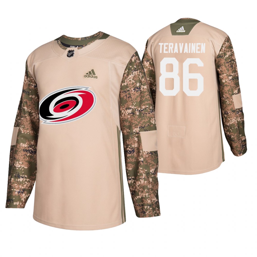 Men's Hurricanes #86 Teuvo Teravainen Veterans Day Jersey - Camo
