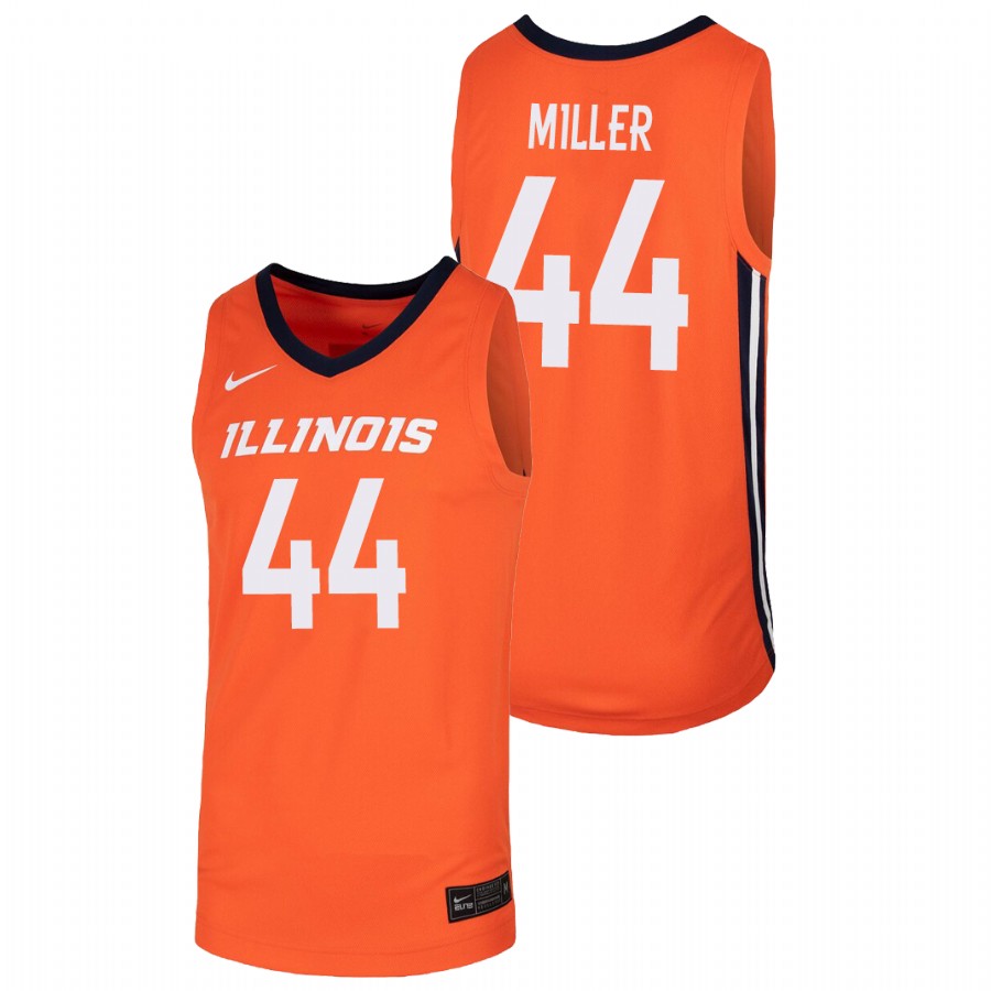 Men's Illinois Fighting Illini Adam Miller College Basketball Jersey Orange1