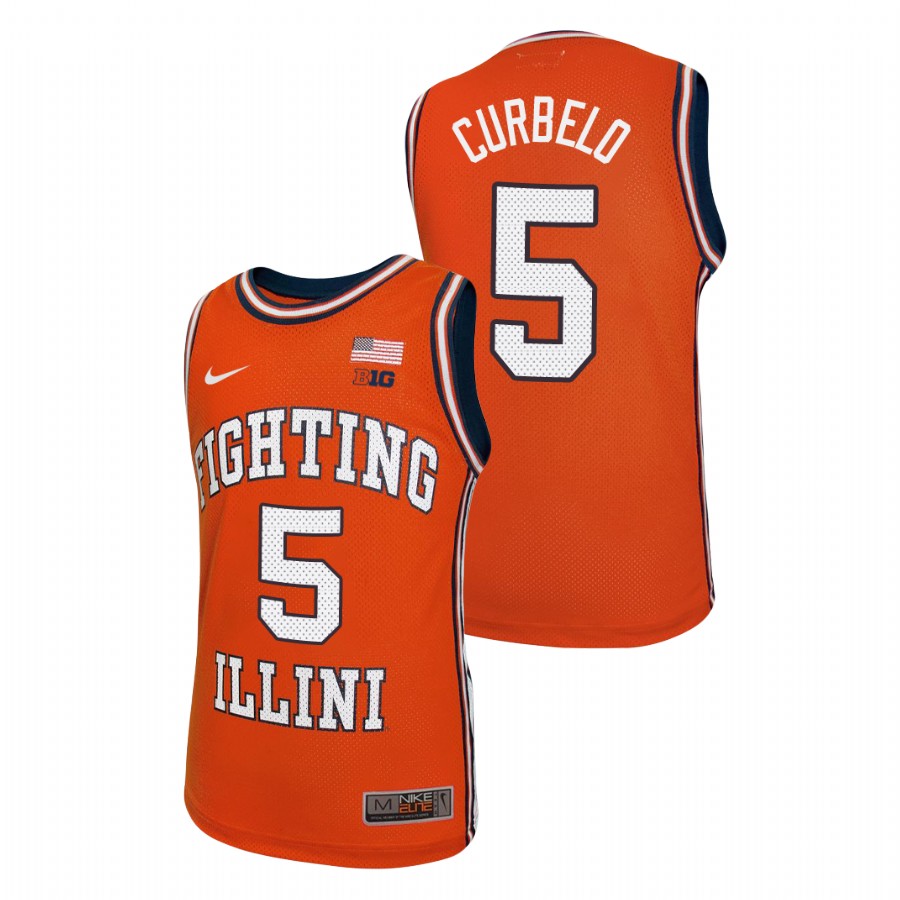 Men's Illinois Fighting Illini Andre Curbelo Throwback Basketball Jersey Orange