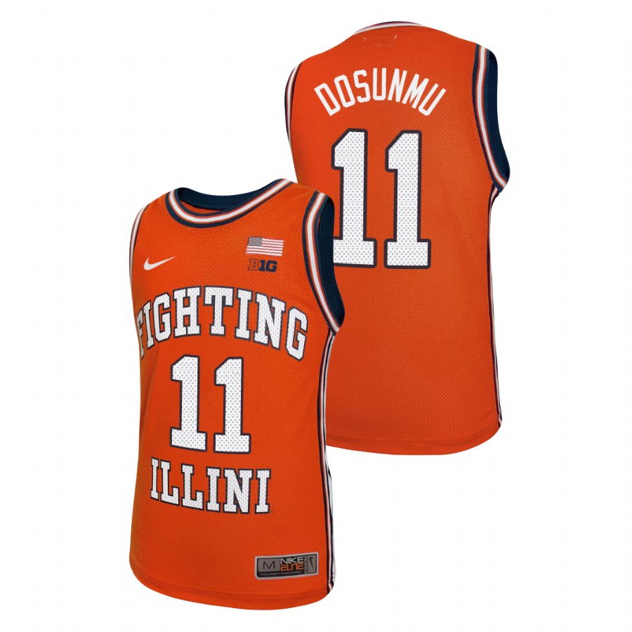 Men's Illinois Fighting Illini Ayo Dosunmu Throwback Basketball Jersey Orange