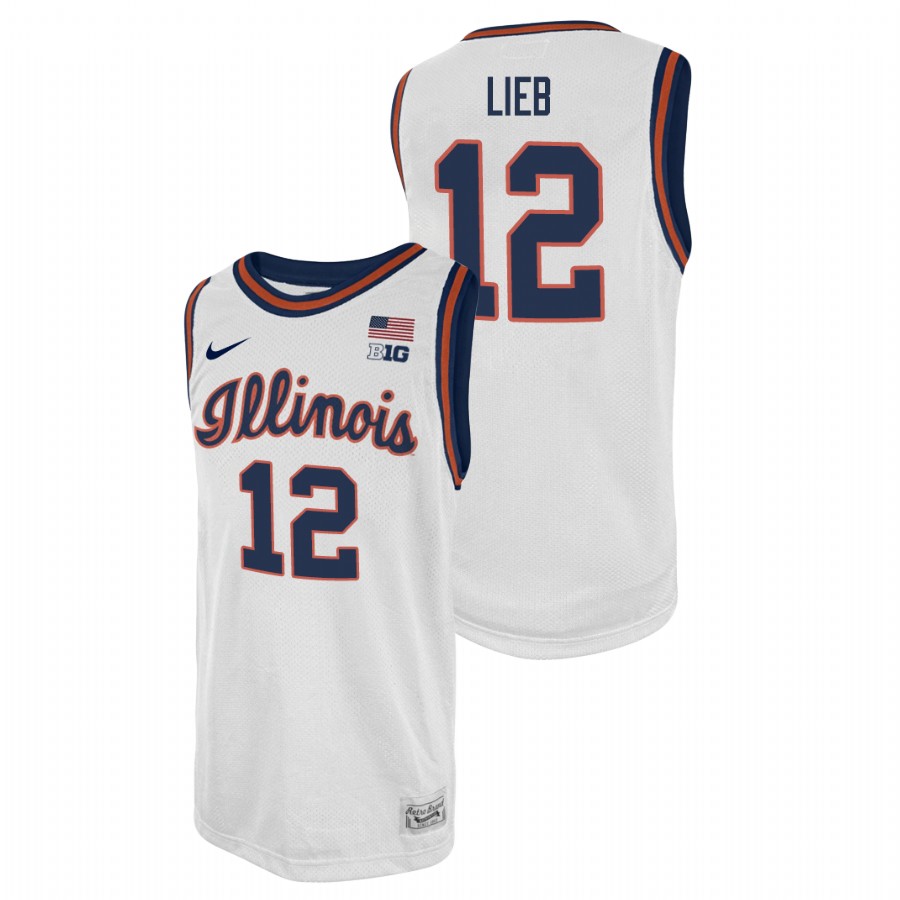 Men's Illinois Fighting Illini Brandon Lieb College Basketball 2021 Swingman Player Jersey White
