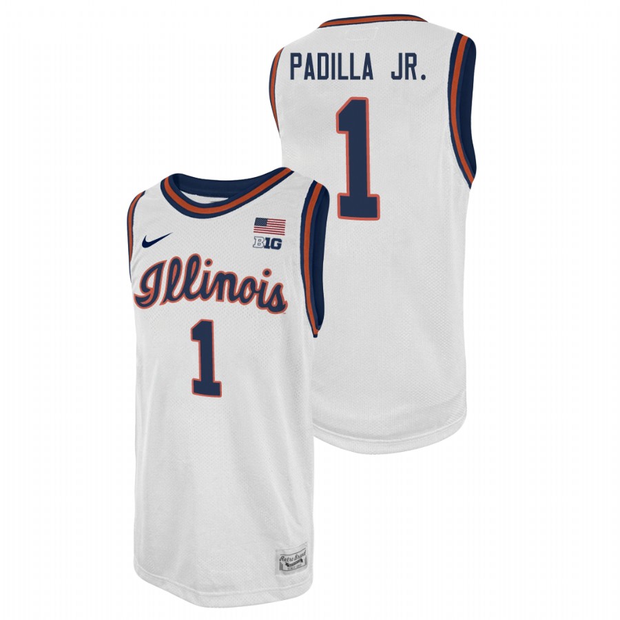 Men's Illinois Fighting Illini Edgar Padilla Jr. College Basketball 2021 Swingman Player Jersey White