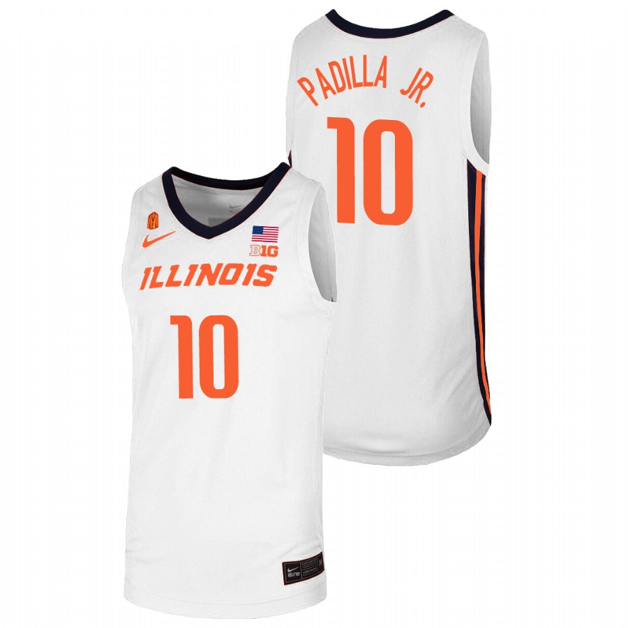 Men's Illinois Fighting Illini Edgar Padilla Jr. College Basketball Jersey White