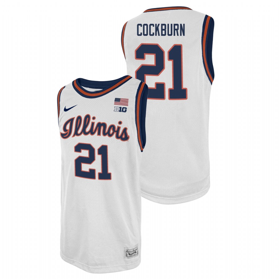 Men's Illinois Fighting Illini Kofi Cockburn College Basketball 2021 Swingman Player Jersey White