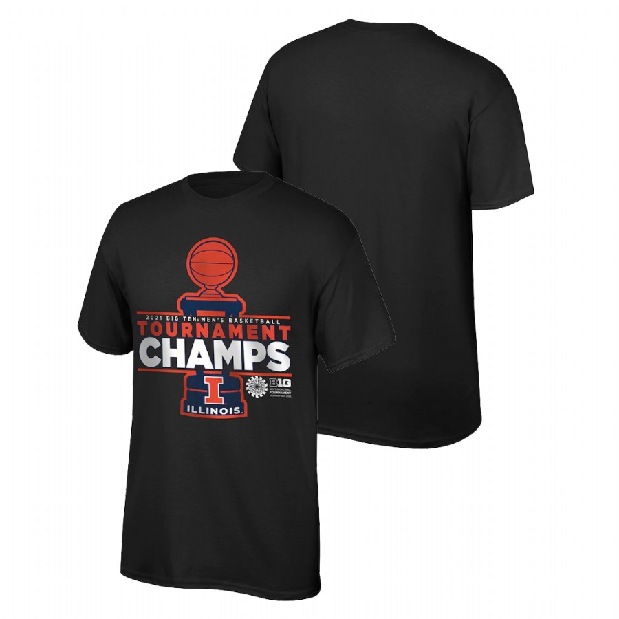 Men's Illinois Fighting Illini Locker Room Big Ten Basketball Conference Tournament Champions T-Shirt Black