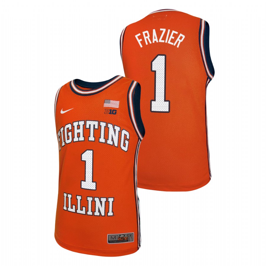 Men's Illinois Fighting Illini Trent Frazier Throwback Basketball Jersey Orange
