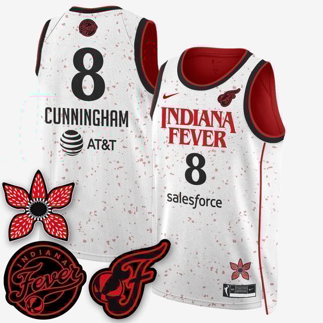 Men's Indiana Fever 'Stranger Things' Jersey white #8 Sophie Cunningham