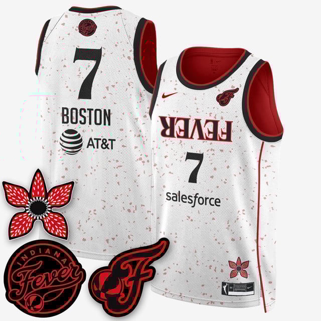 Men's Indiana Fever 'Stranger Things' Jersey white 1 #7 Aliyah Boston