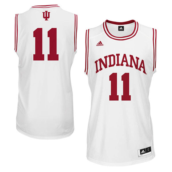 Men's Indiana Hoosiers #11 White Basketball Jersey