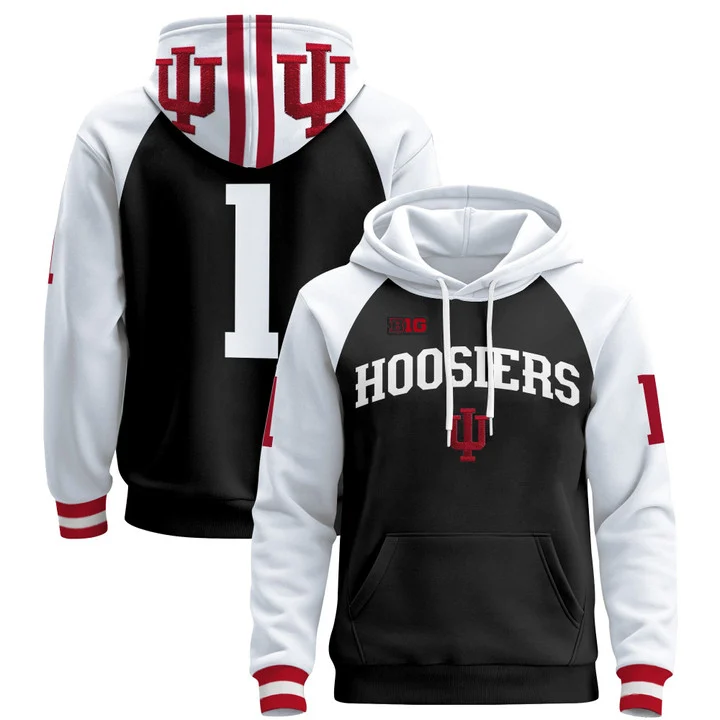 Men's Indiana Hoosiers 2025 National Champions & 2026 CFP Final Patch Hoodie V2 BLACK ALTERNATE#1