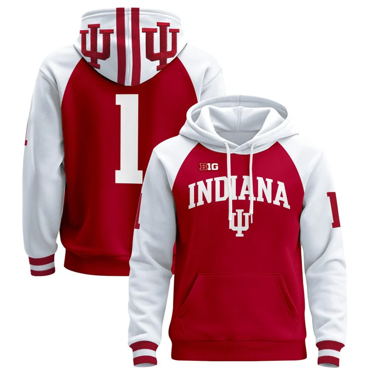 Men's Indiana Hoosiers 2025 National Champions & 2026 CFP Final Patch Hoodie V2 CRIMSON ALTERNATE#1