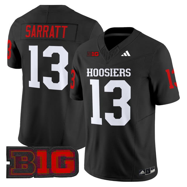 Men's Indiana Hoosiers 2025 Vapor Limited Jersey black #13 Elijah Sarratt