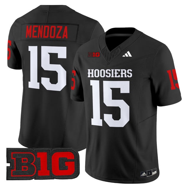 Men's Indiana Hoosiers 2025 Vapor Limited Jersey black #15 Fernando Mendoza