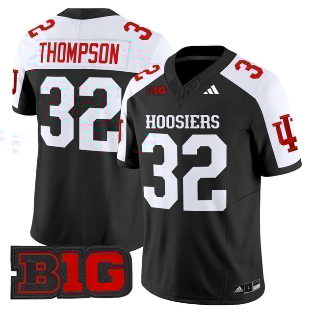 Men's Indiana Hoosiers 2025 Vapor Limited Jersey black white #32 Anthony Thompson