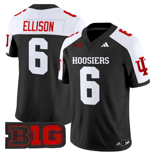 Men's Indiana Hoosiers 2025 Vapor Limited Jersey black white #6 Justice Ellison