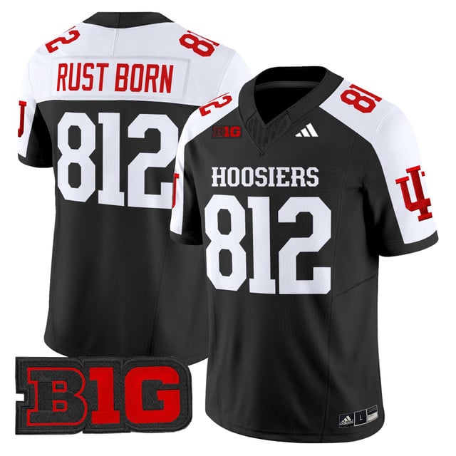 Men's Indiana Hoosiers 2025 Vapor Limited Jersey black white #812 Rust Born
