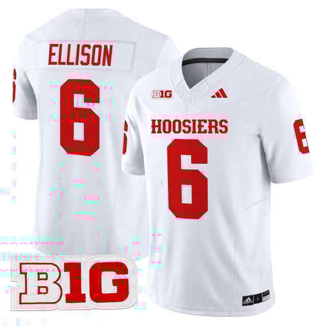 Men's Indiana Hoosiers 2025 Vapor Limited Jersey white #6 Justice Ellison