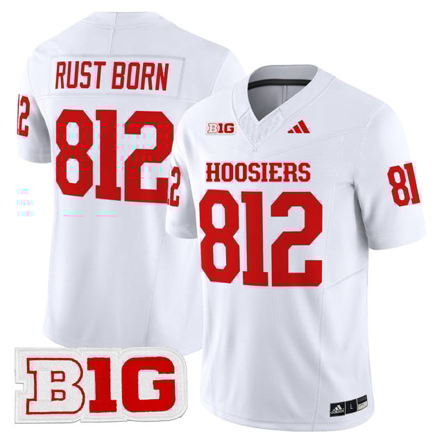 Men's Indiana Hoosiers 2025 Vapor Limited Jersey white #812 Rust Born