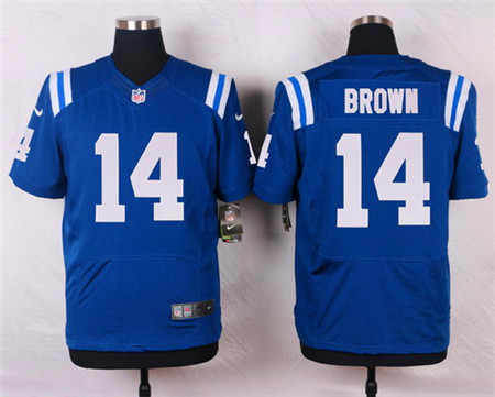 Men's Indianapolis Colts #14 Hakeem Nicks Blue Nik Elite Stitched Jersey