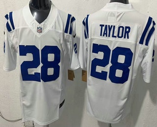 Men's Indianapolis Colts #28 Jonathan Taylor Limited White FUSE Vapor Jersey
