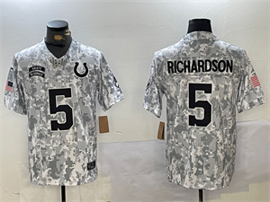 Men's Indianapolis Colts #5 Anthony Richardson Arctic Camo 2024 FUSE Salute to Service Limited Stitched Jersey