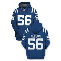 Men's Indianapolis Colts #56 Quenton Nelson Blue 2021 Pullover Hoodie