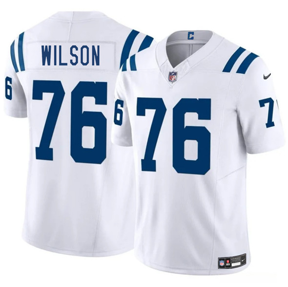 Men's Indianapolis Colts #76 Jack Wilson White 2025 F.U.S.E. Vapor Limited Football Stitched Jersey