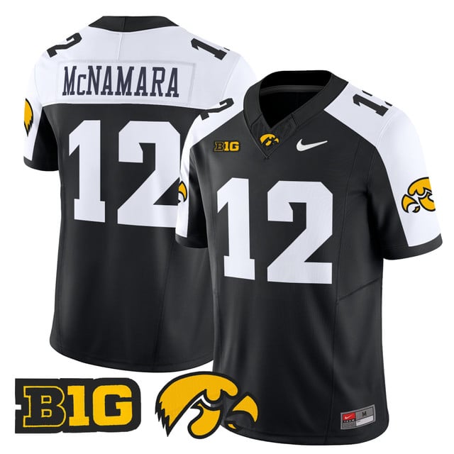 Men's Iowa Hawkeyes 2025 Vapor Limited Jersey #12 Cade McNamara