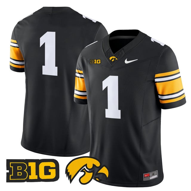 Men's Iowa Hawkeyes 2025 Vapor Limited Jersey black #1