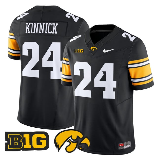 Men's Iowa Hawkeyes 2025 Vapor Limited Jersey black #24 Nile Kinnick