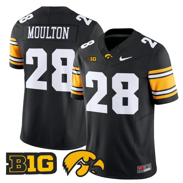 Men's Iowa Hawkeyes 2025 Vapor Limited Jersey black #28 Kamari Moulton