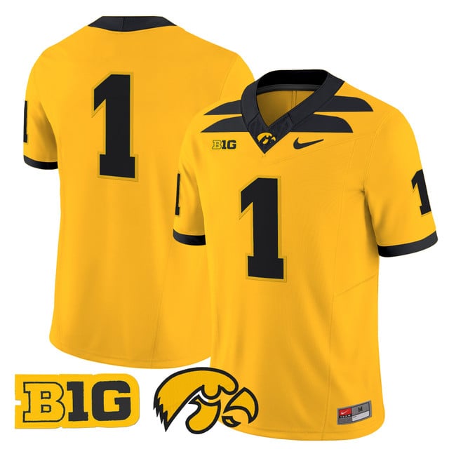 Men's Iowa Hawkeyes 2025 Vapor Limited Jersey gold #1