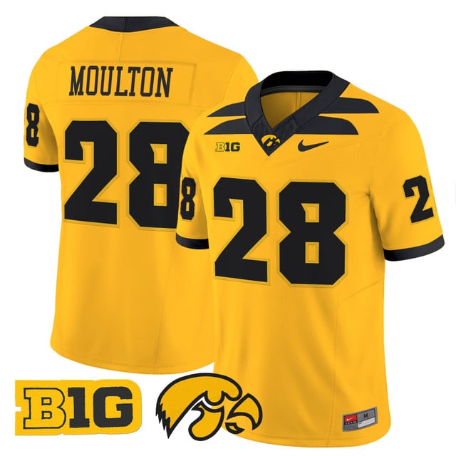 Men's Iowa Hawkeyes 2025 Vapor Limited Jersey gold #28 Kamari Moulton
