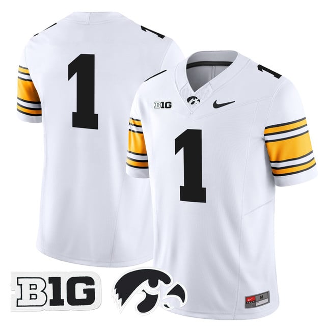 Men's Iowa Hawkeyes 2025 Vapor Limited Jersey white #1
