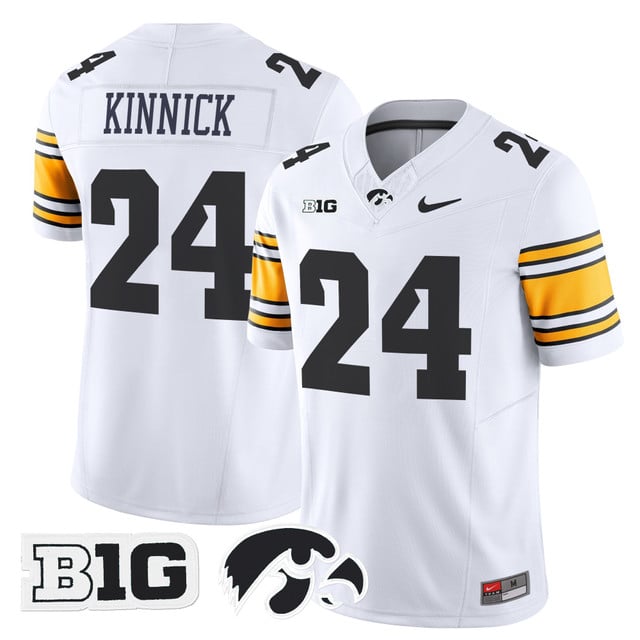 Men's Iowa Hawkeyes 2025 Vapor Limited Jersey white #24 Nile Kinnick