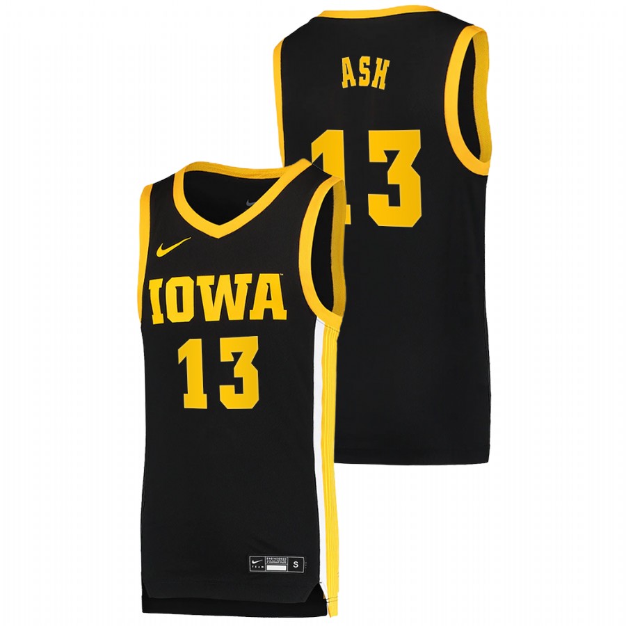 Men's Iowa Hawkeyes Austin Ash Basketball 2021 Dri-FIT Swingman Jersey Black