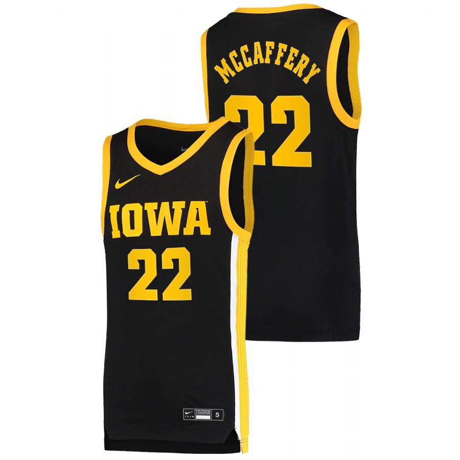 Men's Iowa Hawkeyes Patrick McCaffery Basketball 2021 Dri-FIT Swingman Jersey Black