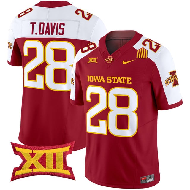Men's Iowa State Cyclones 2025 Vapor Limited Jersey #28 Troy Davis