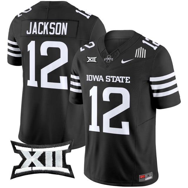 Men's Iowa State Cyclones 2025 Vapor Limited Jersey black #12 Jay Jackson
