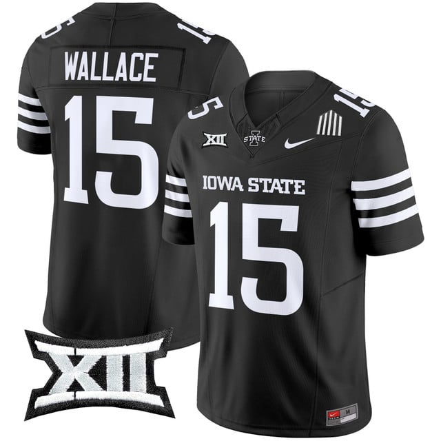 Men's Iowa State Cyclones 2025 Vapor Limited Jersey black #15 Seneca Wallace