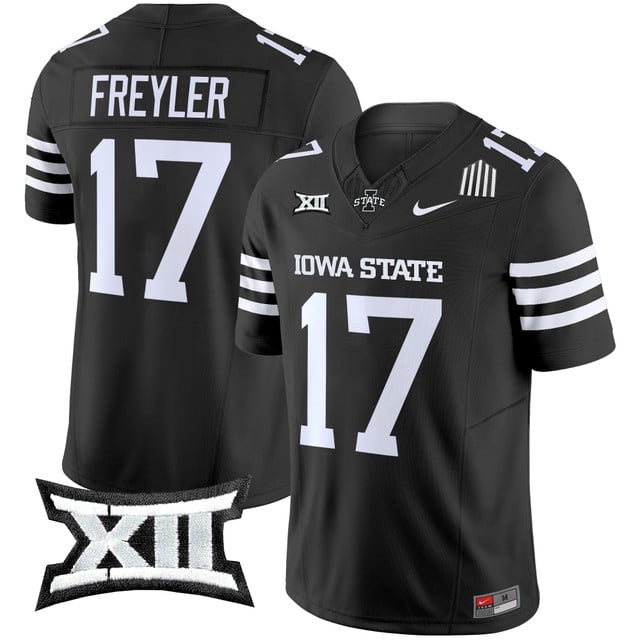 Men's Iowa State Cyclones 2025 Vapor Limited Jersey black #17 Beau Freyler